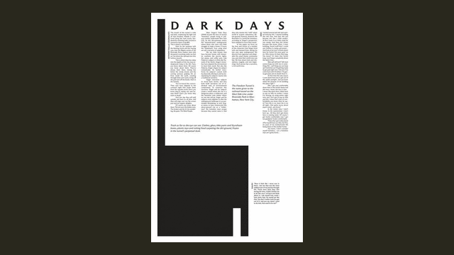Final Dark Days broadsheet print layout