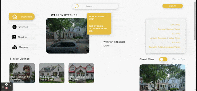 Animated demo of the mobile dashboard quick-view interface