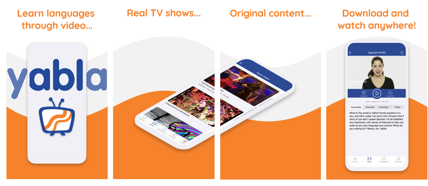 Yabla iOS and Android store artwork